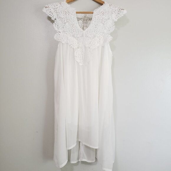 WORN ONCE BEAUTIFUL APPLIQUE LACE DRESS SZ M - Picture 8 of 9